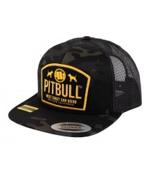 Pit Bull Snapback Flach Mesh Hunde Blac Camo Cap