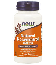 Now Foods natürliche Resveratrol 200 Mg 60 pflanzliche Zellulosekapseln