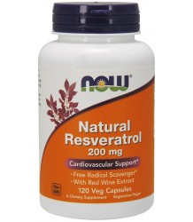 Now Foods Natürliches Resveratrol mit Rotwein-Extrakt 200mg 120 Kapseln