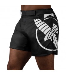 Hayabusa MMA Shorts Icon Mid Länge Kampf Schwarz/Weiß