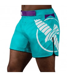 Hayabusa Shorts Icon Mid Length Fight Teal/Weiß