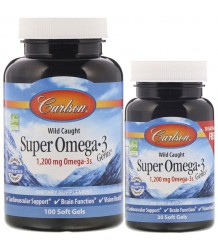 Wild gefangene Super Omega 3 Gems Carlson Labs 100 30 Weichkapseln