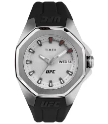 UFC Timex Pro 44mm Silikonarmband Herrenuhr Silber