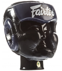 Fairtex Boxen Sparring Helm HG13 Schwarz/Blau