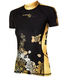 Extreme Hobby Women's Short Sleeve Rashguard Rose Schwarz/Gold