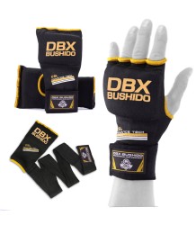 DBX Bushido Gel Handschuhe Boxen Wraps Schwarz/Gold