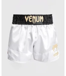 Venum Muay Thai Classic Shorts Weiß/Schwarz/Gold