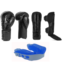 Overlord K1 Kickboxing Handschuhe Boxhandschuhe Bizeps Protektoren Legende Schwarz Kiefer WarHouse Set