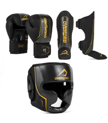 Overlord K1 Kickboxing Kit Boxhandschuhe Pecs Protektoren Helm Legacy Schwarz