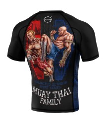 Octagon Rashguard Kurzarm PREMIUM Muay Thai Familie