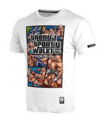 Octagon T-Shirt Train Fight Sports Weiß