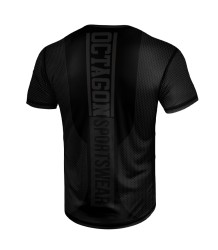 Octagon T-Shirt Technisches T-Shirt Bänder Schwarz