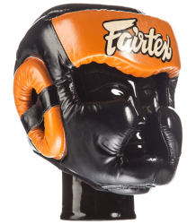 Fairtex Boxen Sparring Helm HG13 Schwarz/Orange