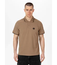 Pit Bull Polo Shirt Pique Streifen Regular Braun