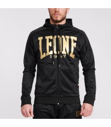 Leone1947 Ungeknöpftes Sweatshirt mit Kapuze DNA Schwarz/Gold