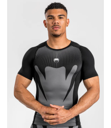 Venum Rashguard Kurzarm Attack Schwarz/Grau