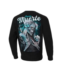 Pit Bull Sweatshirt mit Kapuze Santa Muerte Crewncek Schwarz